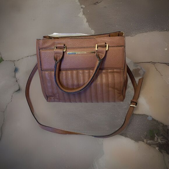 Steve Madden Purse Brown Hand And Shoulder Straps Detachable Small Bag Inside - Picture 1 of 8